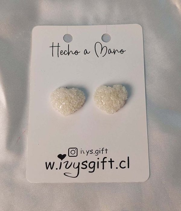 Aros Corazón azucarados Blanco