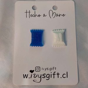 Aros Sweet Azul Blanco