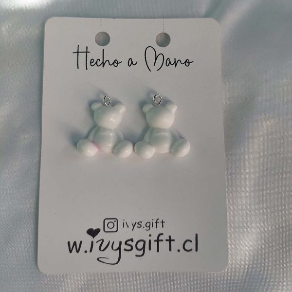 Aros Colgante Oso Blanco
